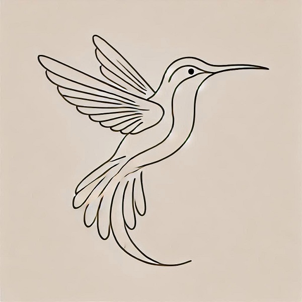 simple hummingbird drawing 32