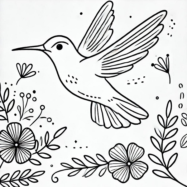 simple hummingbird drawing 4