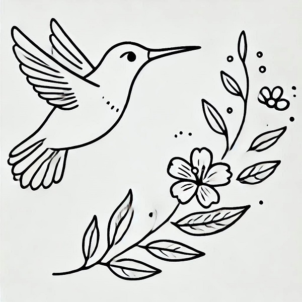 simple hummingbird drawing 5