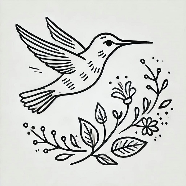 simple hummingbird drawing 6