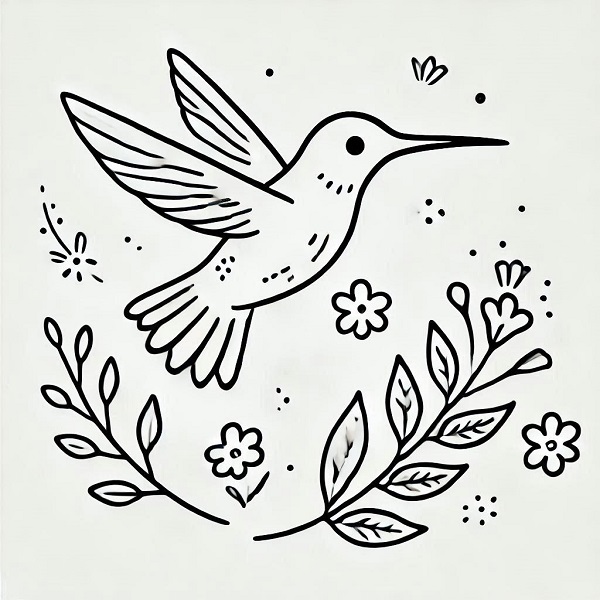 simple hummingbird drawing 7