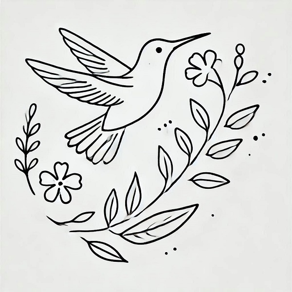 simple hummingbird drawing 8