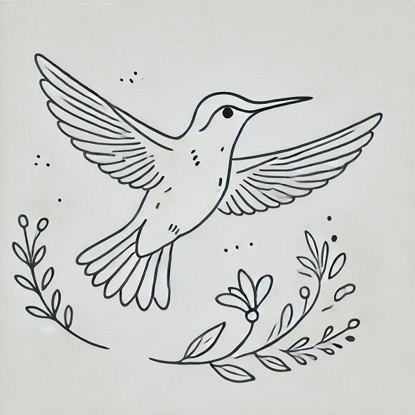 simple hummingbird drawing 9