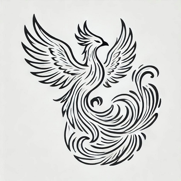 simple phoenix bird drawing 12