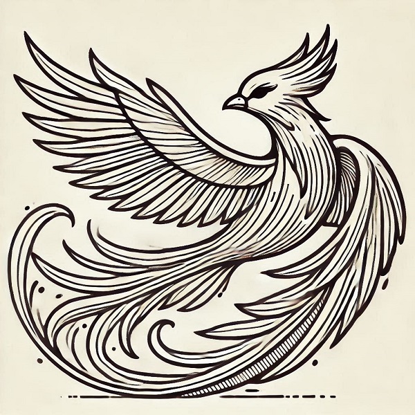 simple phoenix bird drawing 15