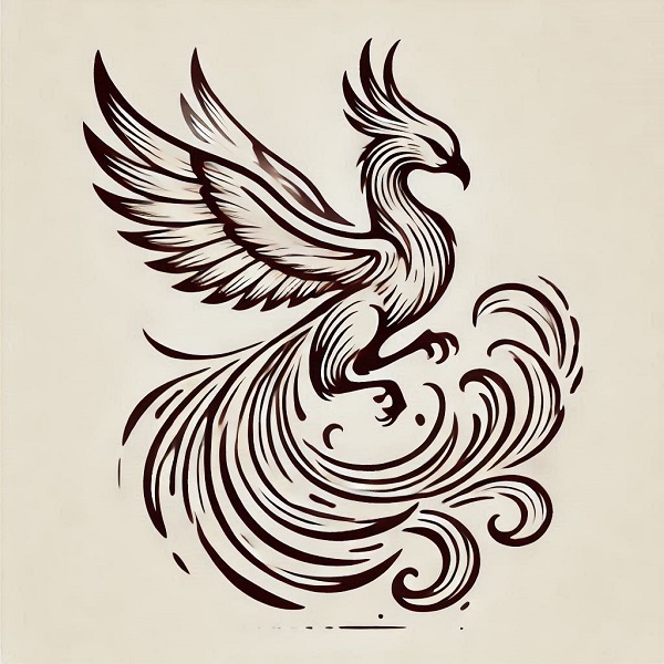 simple phoenix bird drawing 18