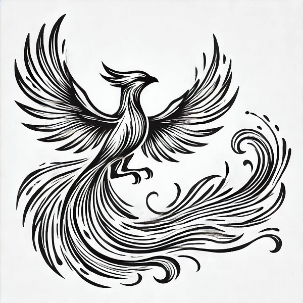 simple phoenix bird drawing 22