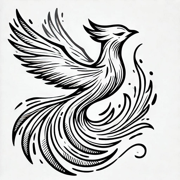 simple phoenix bird drawing 25