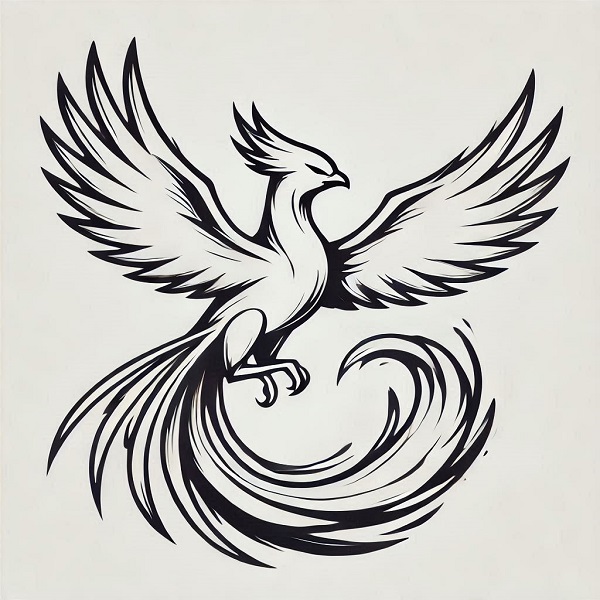 simple phoenix bird drawing 27