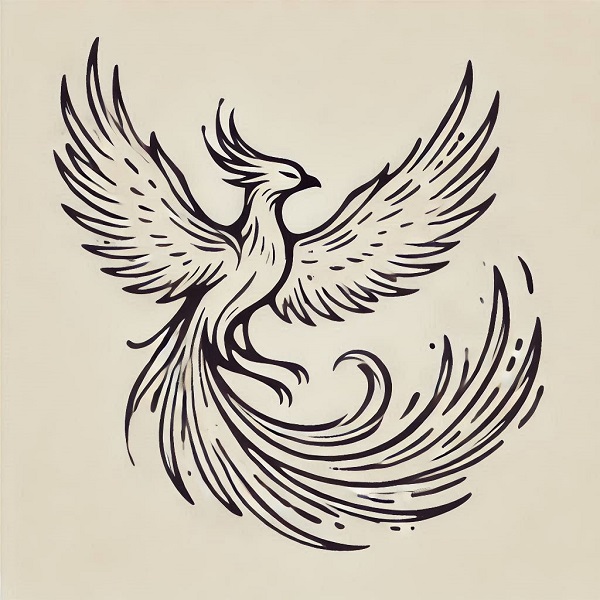 simple phoenix bird drawing 32