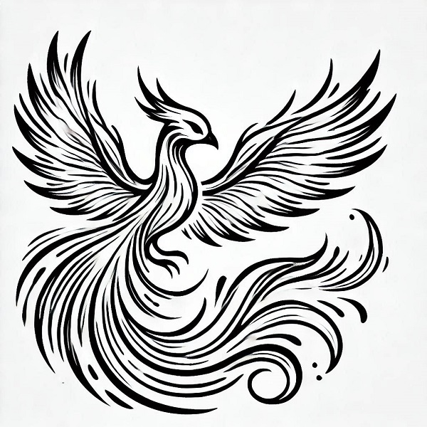 simple phoenix bird drawing 5