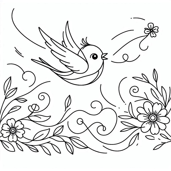 tweety bird flying drawing 12