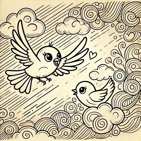 tweety bird flying drawing 15