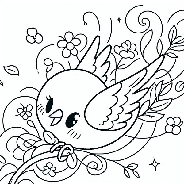 tweety bird flying drawing 16