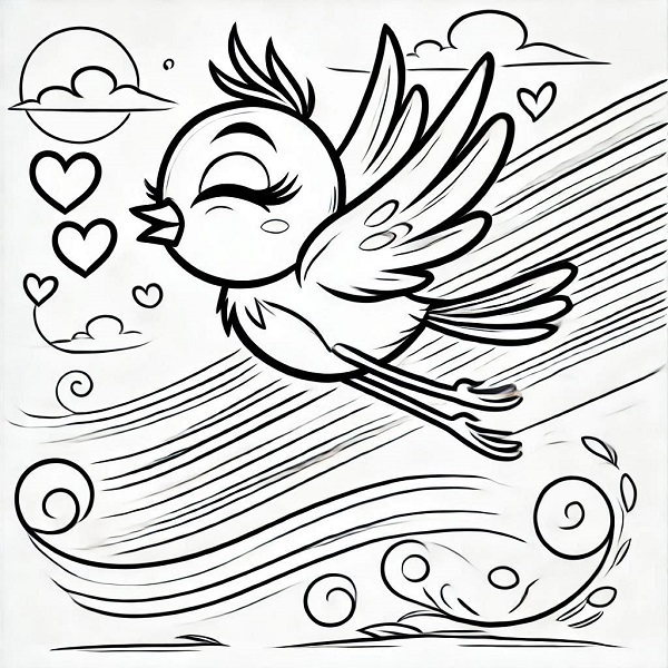 tweety bird flying drawing 17