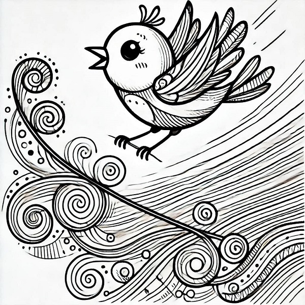 tweety bird flying drawing 2