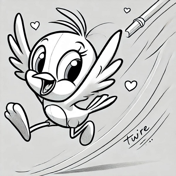 tweety bird flying drawing 21