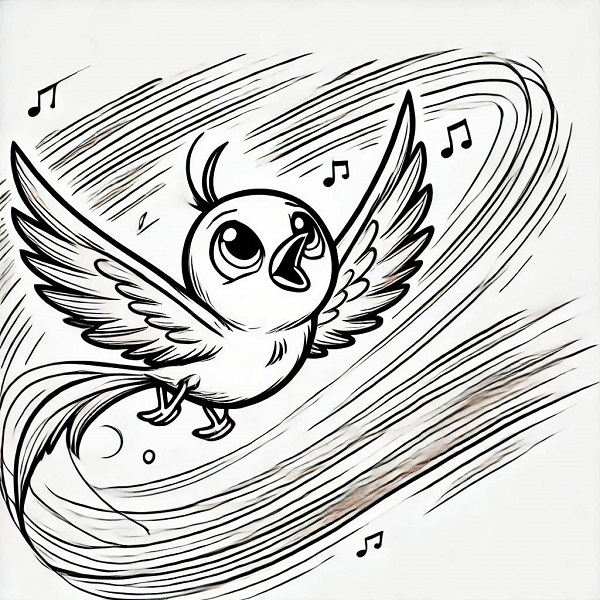 tweety bird flying drawing 23