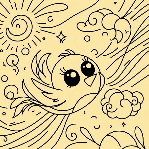 tweety bird flying drawing 5