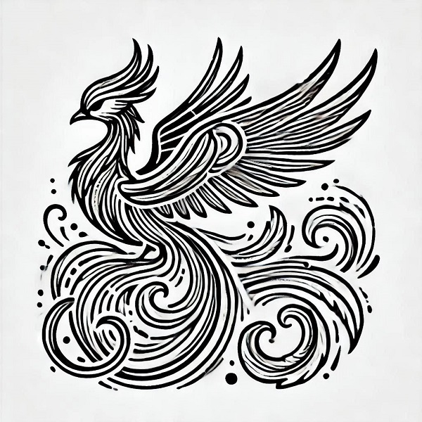 unique phoenix bird drawing 17