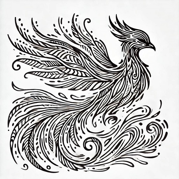 unique phoenix bird drawing 22