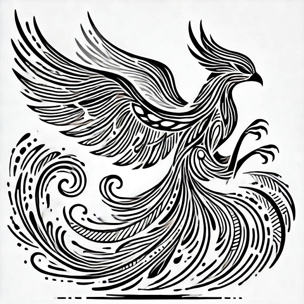 unique phoenix bird drawing 24