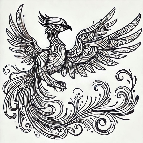 unique phoenix bird drawing 4