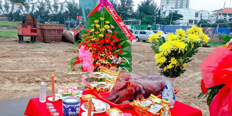 Chuẩn bị lễ vật cúng động thổ